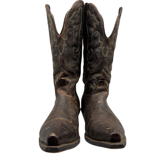 Laredo Access Distressed Brown Leather Snip Toe Western Boho Boots Women's 8.5M - Picture 12 of 13